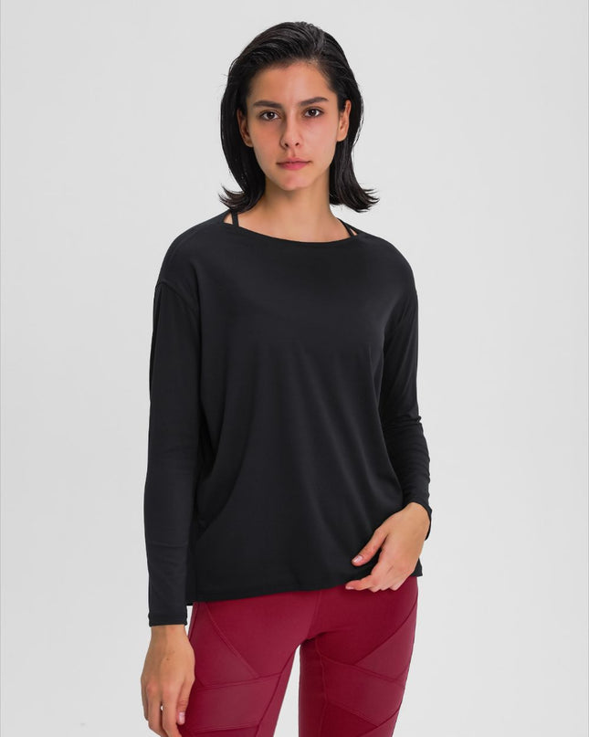 Millennia Loose Fit Active Top Black