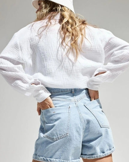 Button Up Long Sleeve Texture Shirt