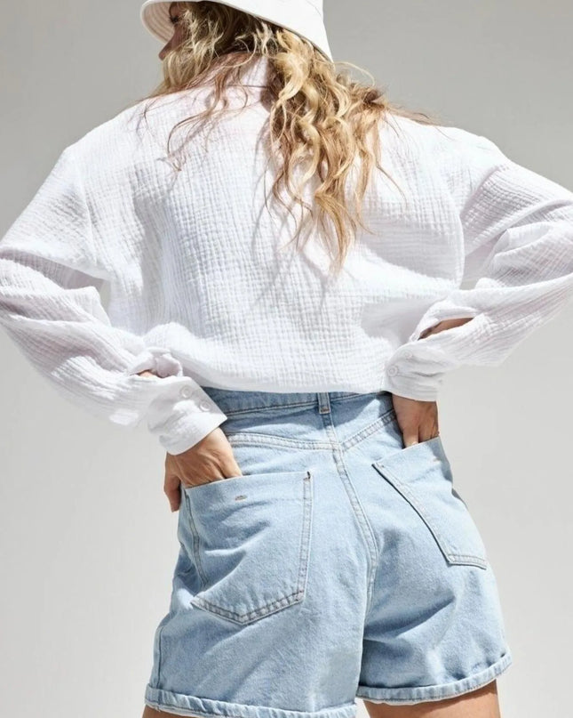 Button Up Long Sleeve Texture Shirt