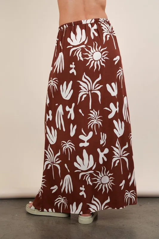 VERY J Printed Resort Midi Skirt