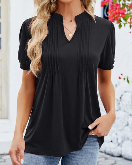 Notched Short Sleeve T-Shirt