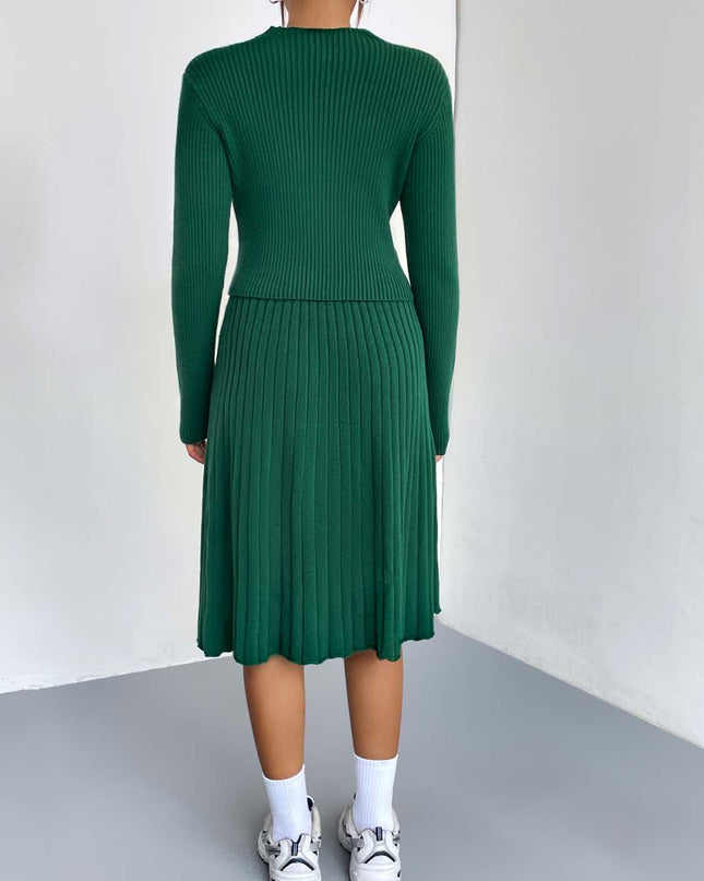 Rib-Knit Sweater and Skirt Set