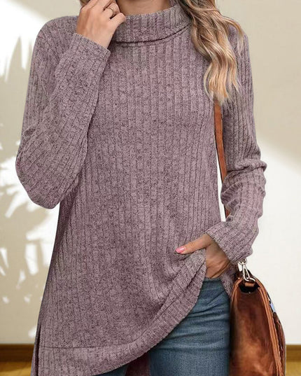 Turtleneck High Low Top