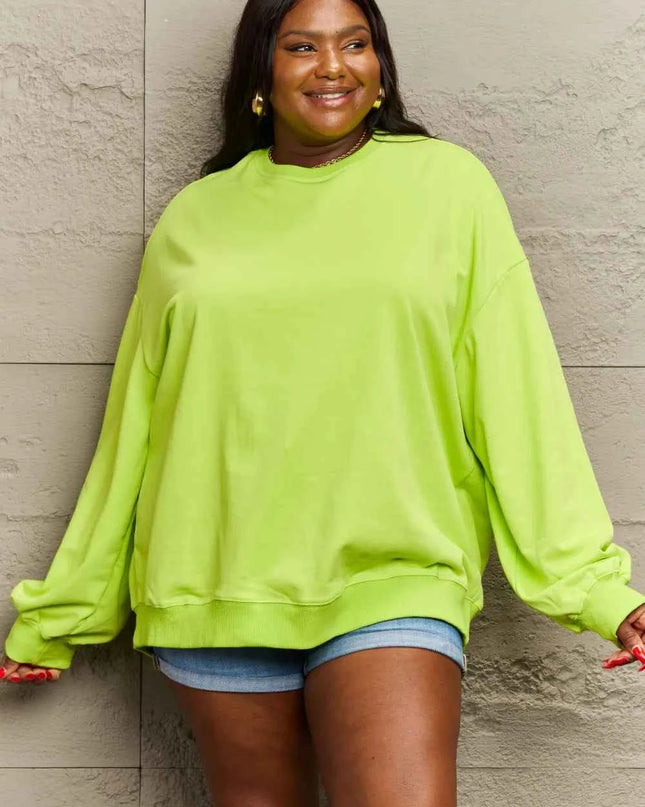 Full Size Round Neck Long Sleeve Sweatshirt