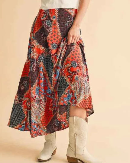 Aemi + Co Printed Maxi Skirt