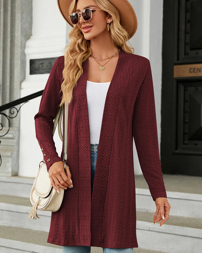 Open Front Long Sleeve Cardigan