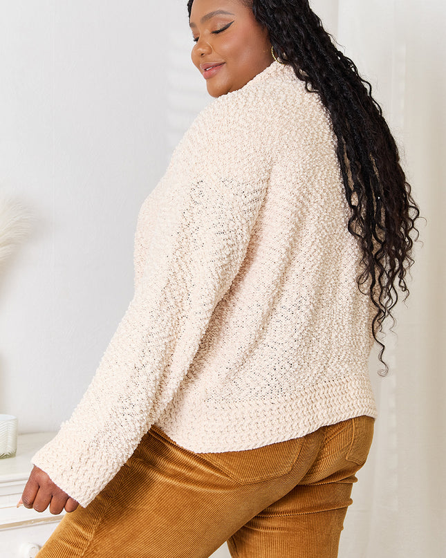 Double Take Open Front Long Sleeve Cardigan