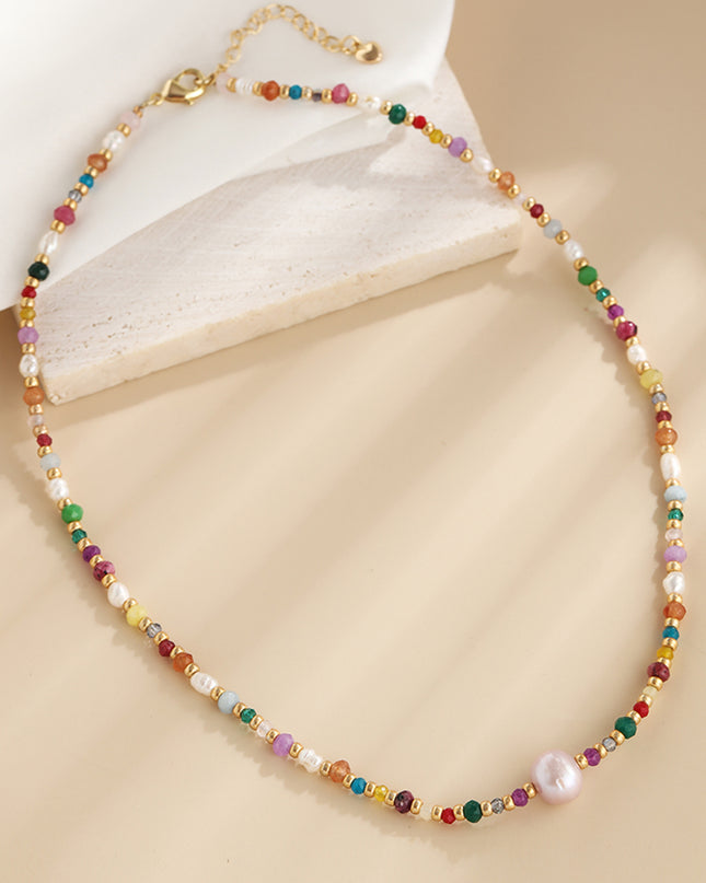 Multicolored Bead Necklace 