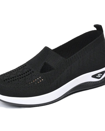 Breathable Mesh Round Toe Wedge Sneakers 