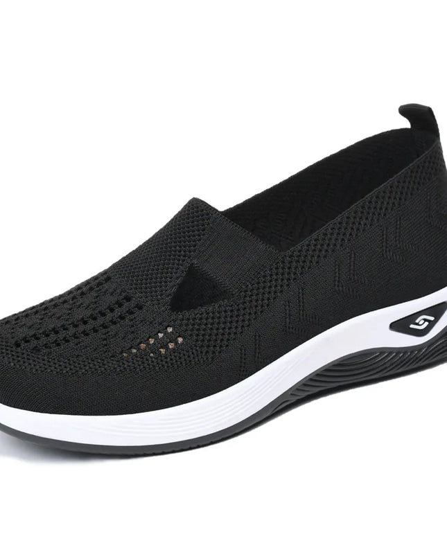 Breathable Mesh Round Toe Wedge Sneakers 