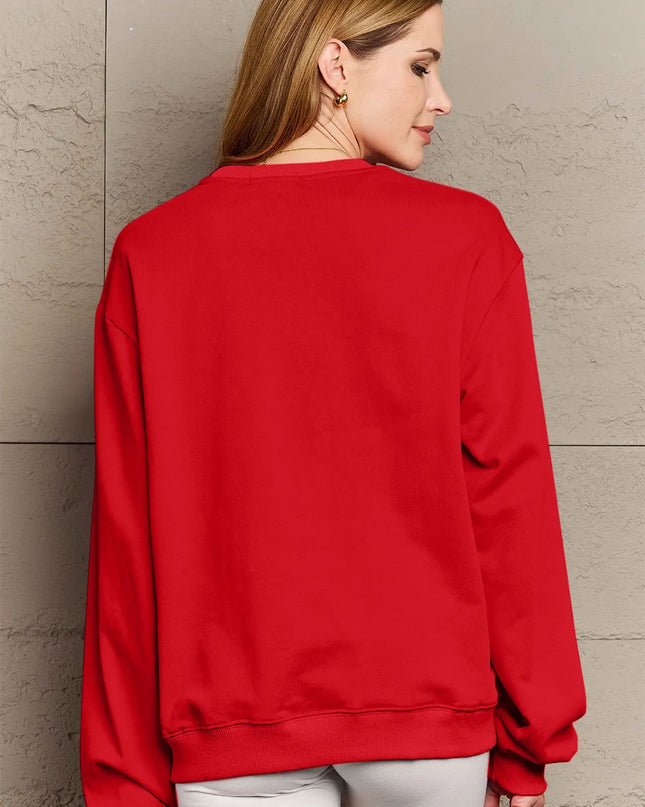 Simply Love Full Size WISHING FOR A SNOW DAY Round Neck Sweatshirt