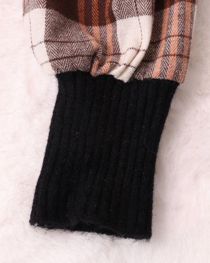 Plaid Long Sleeve Sweater Dress