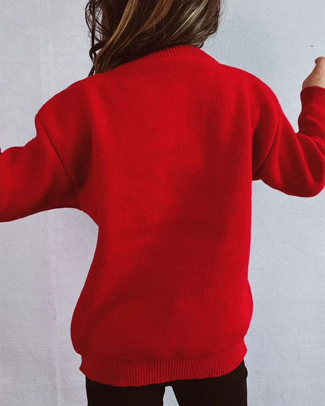 Christmas Tree Round Neck Long Sleeve Sweater