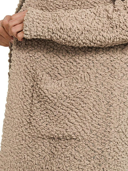 Zenana Long Sleeve Popcorn Sweater Cardigan with Pockets
