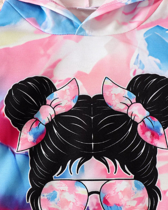 Children's Tie-Dye Graphic Hoodie & Pants Set