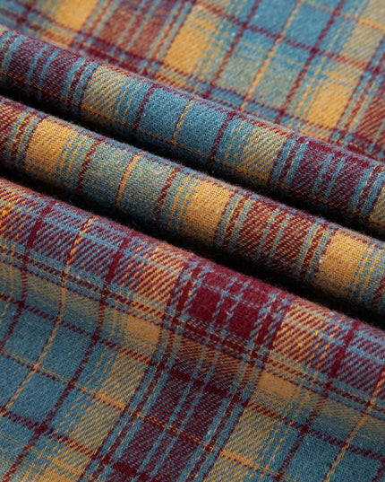 Waffle Stripe Plaid Patchwork Henley Knit Top