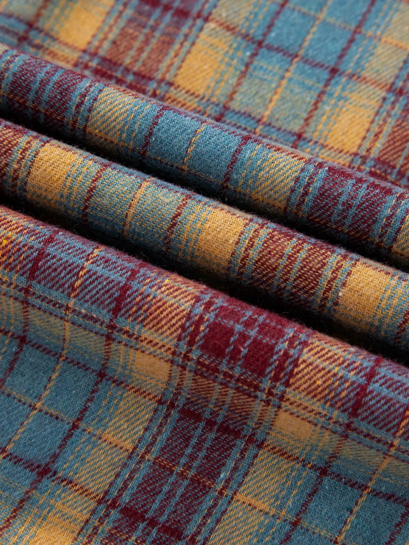 Waffle Stripe Plaid Patchwork Henley Knit Top