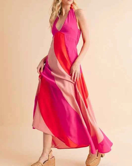 Aemi+Co Color Block Sleeveless Maxi Dress