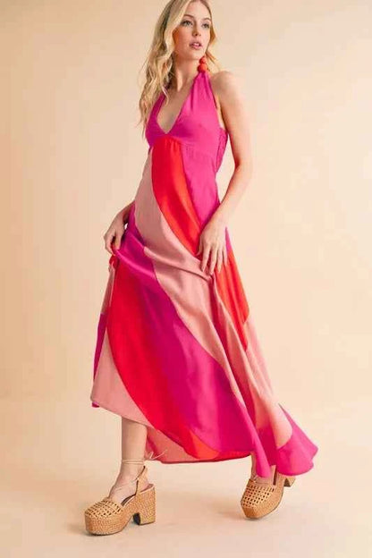 Aemi+Co Color Block Sleeveless Maxi Dress