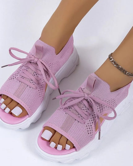 Open Toe Lace Up Sandals 