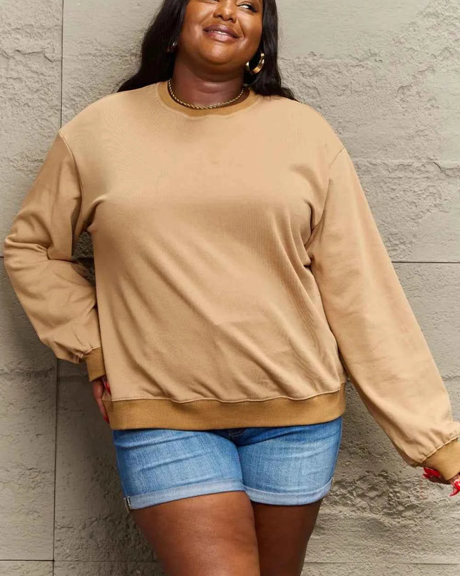 Full Size Round Neck Long Sleeve Sweatshirt