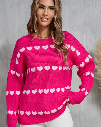 Angel Wings Heart Round Neck Long Sleeve Sweater
