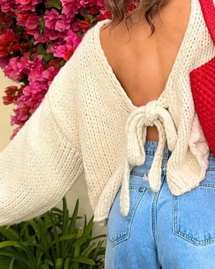 Tied Drop Shoulder Cardigan