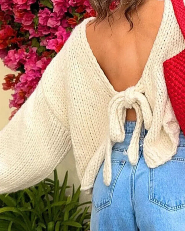 Tied Drop Shoulder Cardigan