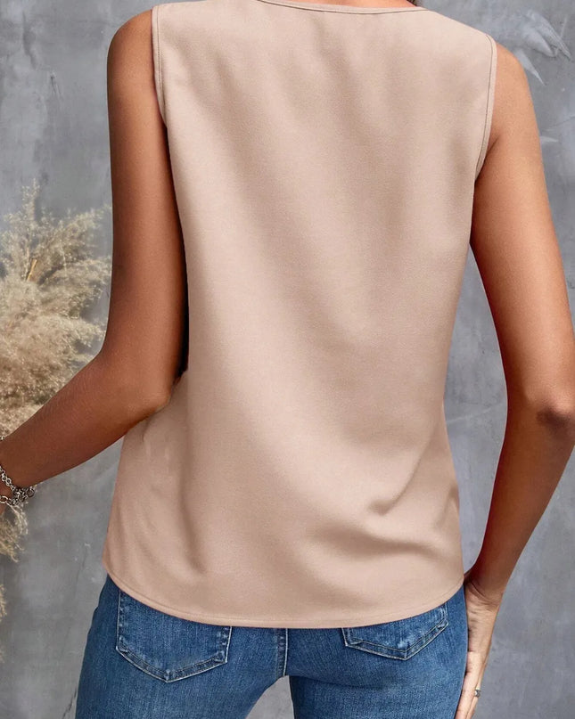 Ruffled V-Neck Tank