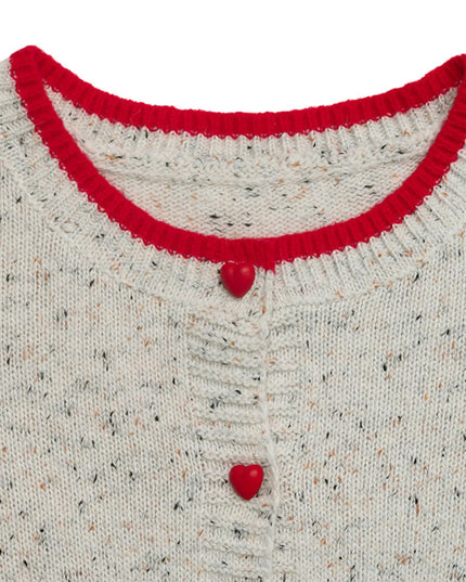 Contrast Trim Button Up Long Sleeve Cardigan