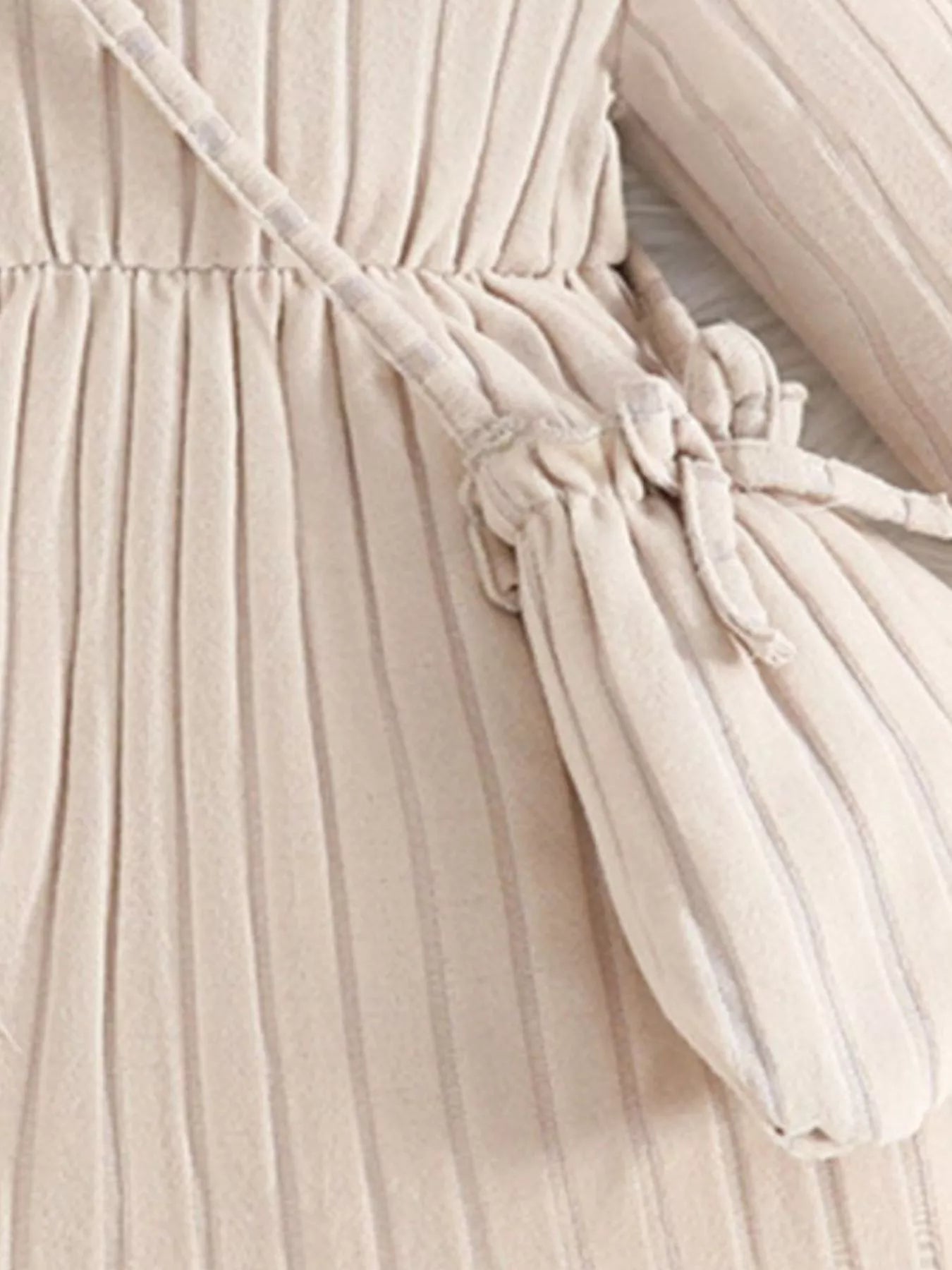 Children's Ribbed Knit Ruffle Trim Dress with Bag