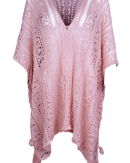 Angel Wings Cutout V-Neck Cover-Up with Tassel 