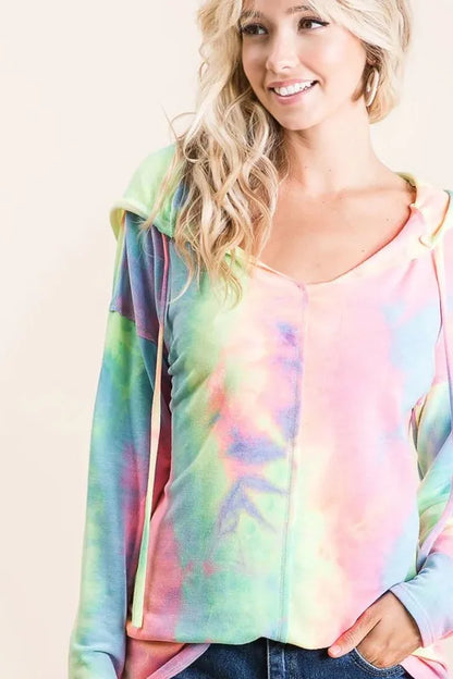 BiBi Tie Dye Terry Long Sleeve Hoodie