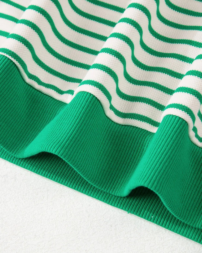 Striped Flounce Sleeve Casual Blouse