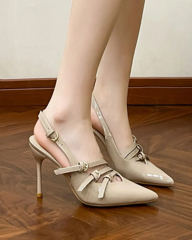 Point Toe Stiletto Slingback Pumps 