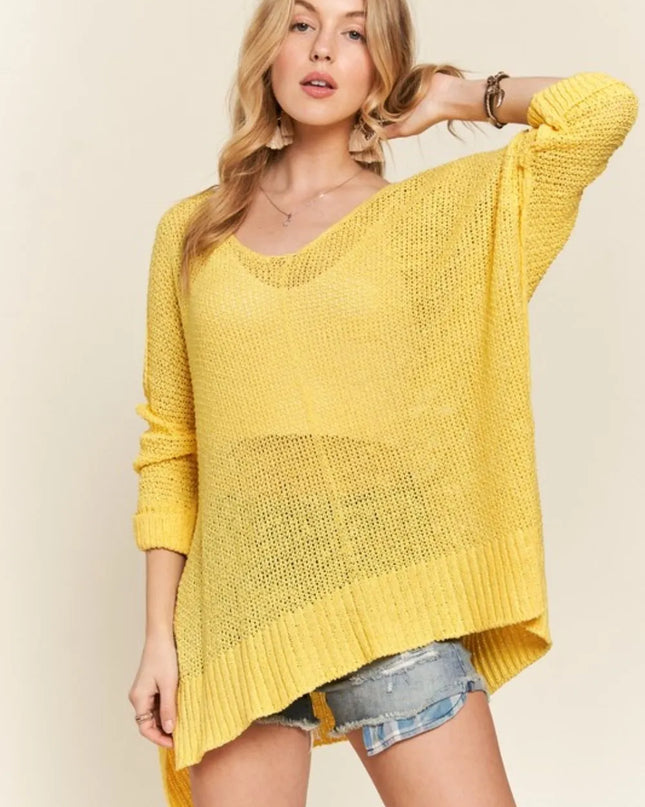 ADORA Loose Fit Sweater Top YELLOW One Size