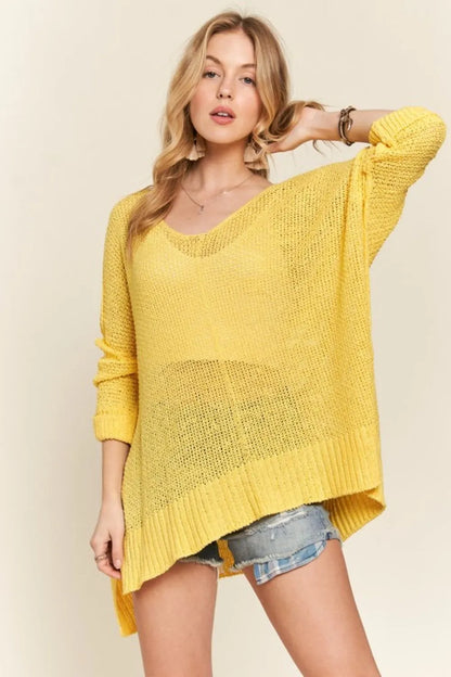 ADORA Loose Fit Sweater Top YELLOW One Size