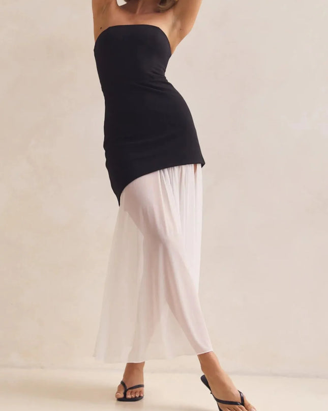 Layered Slit Tube Maxi Dress