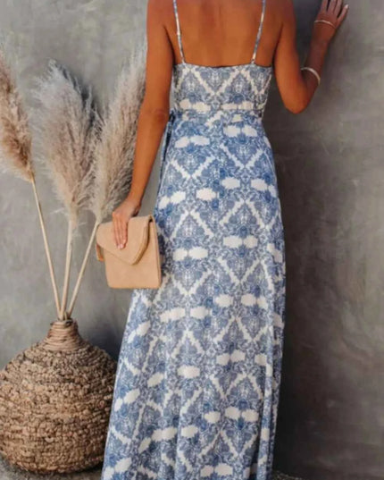 Printed Tied Maxi Cami Dress