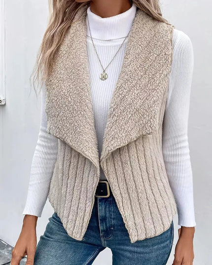 Open Front Fuzzy Vest Coat