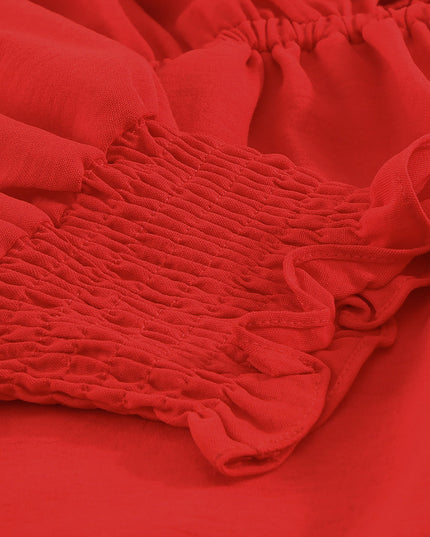 Tied Flounce Sleeve Plunge Romper