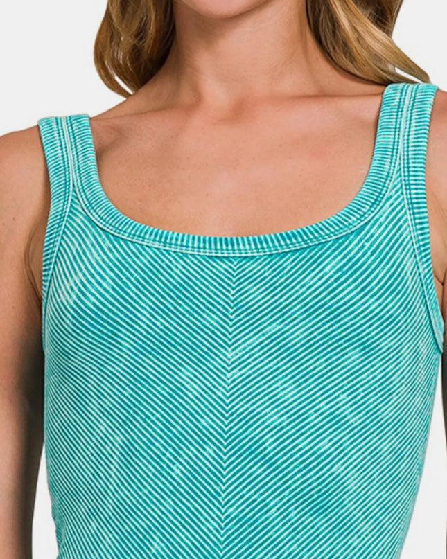 Zenana Ribbed Scoop Neck Tank