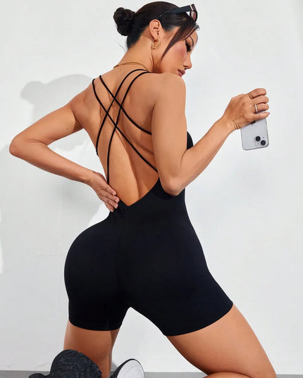 Spaghetti Strap Crisscross Romper 