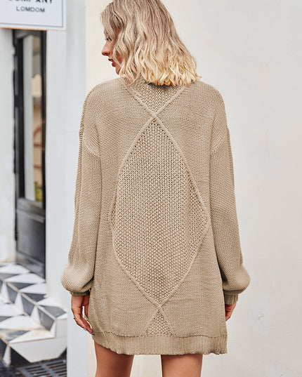 Cable-Knit Long Sleeve Cardigan