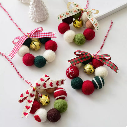 Christmas Felt Ball Garland Ornament Style A One Size