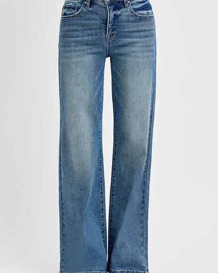 RISEN Full Size Tummy Control High Rise Wide Adjustable Waist Band Jeans Plus Size