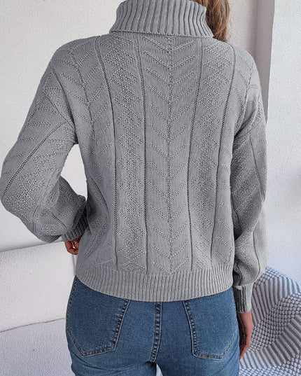 Cable-Knit Turtleneck Sweater