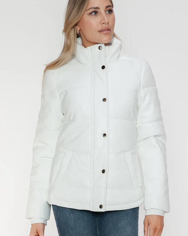 YMI Pocketed Zip Up Turtleneck Puffer Jacket