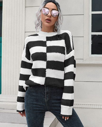 Two-Tone Dropped Shoulder Sweater