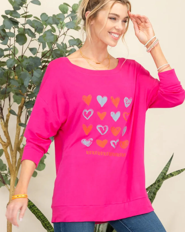 Celeste Full Size Heart Graphic Long Sleeve T-Shirt